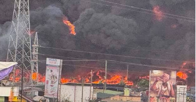 Massive Fire Guts Avenor Industrial Area in Accra