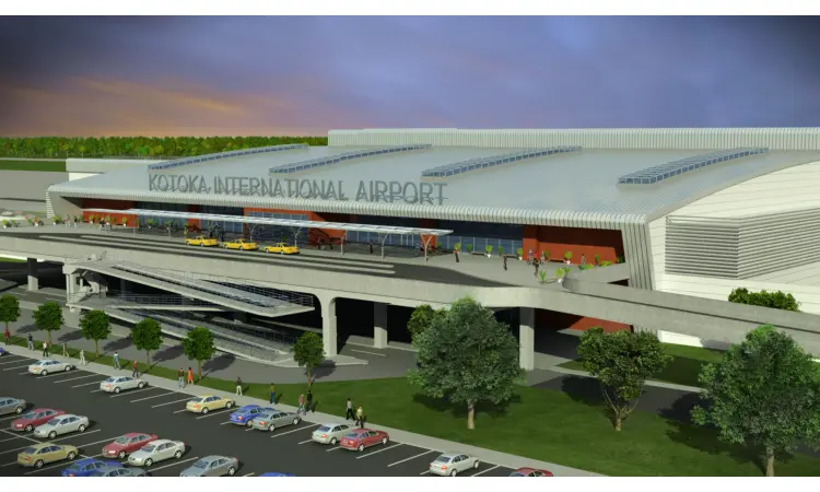 Kotoka International Airport Terminal 3 exterior view during daytime operations.