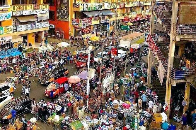 A commercial trading stall area inspected during regulatory sweeps in Accra, Ghana.