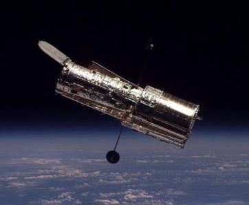 The Hubble Space Telescope in orbit above Earth.