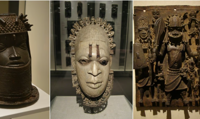 Traditional wooden cultural artifact displayed in a contemporary setting.